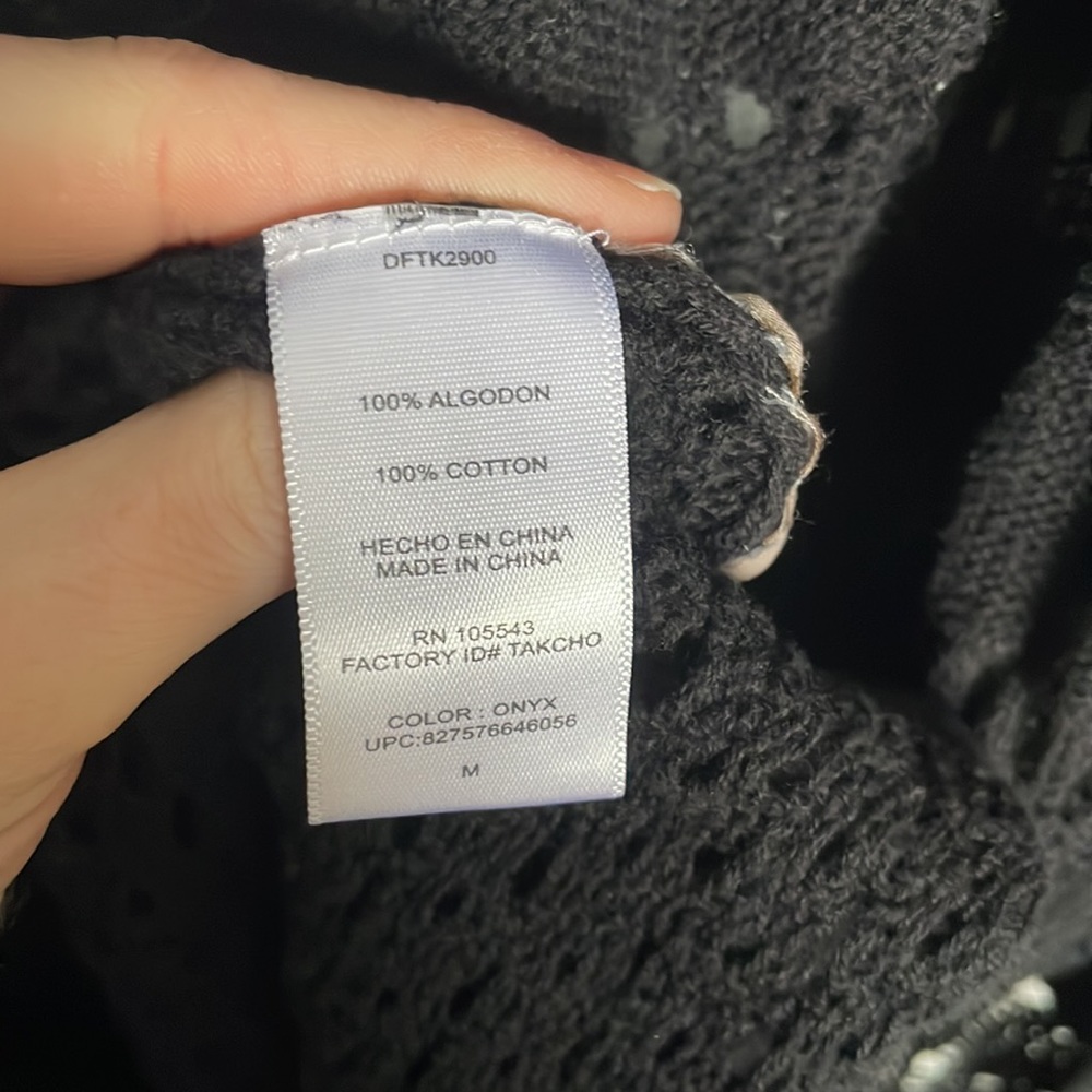 Daisy Fuentes M Open Front Waist Drawstring Cardigan Sweater cottage Scandi - Picture 6 of 7